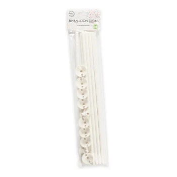 Ballonpind bionedbrydelig hvid 40cm, 10 stk. festartikler