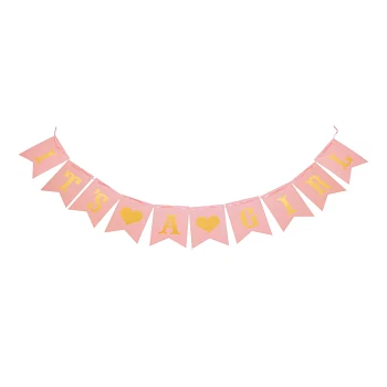Guirlande "It\'s A Girl" lyserød/guld 1,7m festartikler
