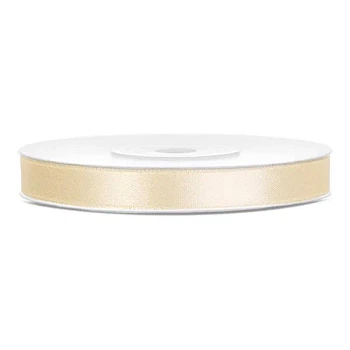 Satinbånd creme 6mm x 25m festartikler