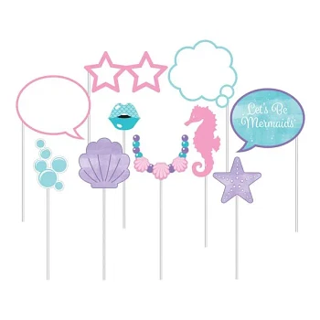 Photobooth selfiesticks Mermaid Havfrue børnefødselsdag