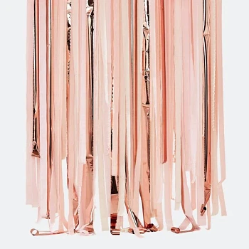 Forhæng / Backdrop lyserød/rosegold festartikler