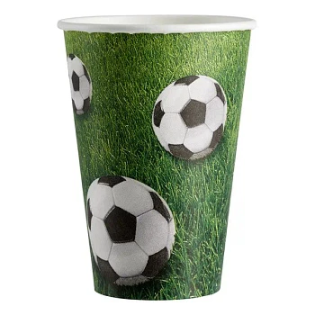 Papkrus Fodbold grøn, 10 stk. engangsservice