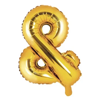 Guld folieballon bogstaver "&" 35cm