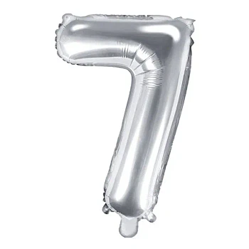 Folieballon tal "7" sølv 35cm talballon