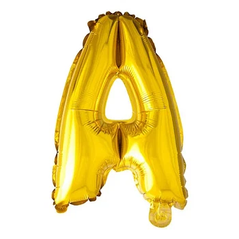 Folieballon bogstav A guld 41cm festartikler