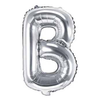 Folieballon bogstaver "B" sølv 35cm