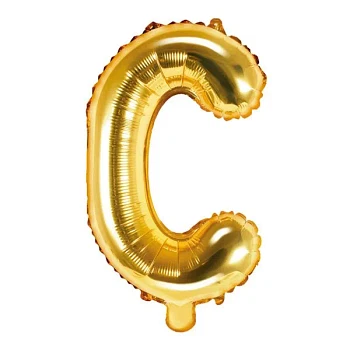 Guld folieballon bogstaver "C" 35cm