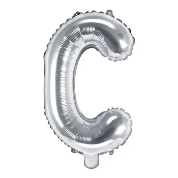 Folieballon bogstaver "C" sølv 35cm