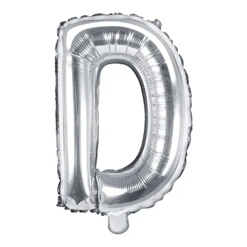 Folieballon bogstaver "D" sølv 35cm