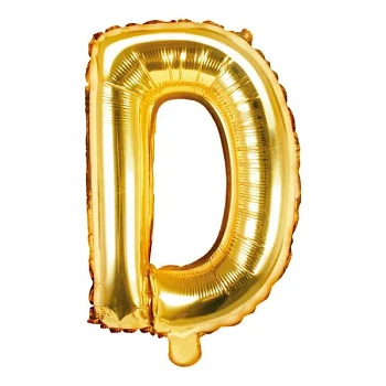 Guld folieballon bogstaver "D" 35cm