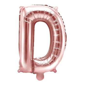 Folieballon bogstav "D" rosegold 35cm festartikler