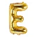 Guld folieballon bogstaver "E" 35cm
