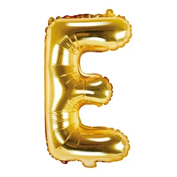 Guld folieballon bogstaver "E" 35cm
