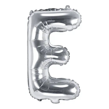 Folieballon bogstaver "E" sølv 35cm