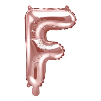 Folieballon bogstav "F" rosegold 35cm festartikler