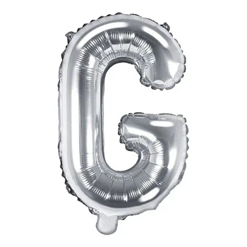 Folieballon bogstaver "G" sølv 35cm