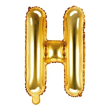 Guld folieballon bogstaver "H" 35cm