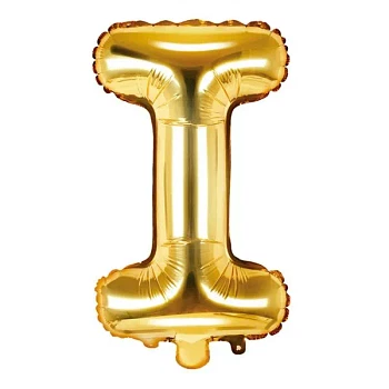 Guld folieballon bogstaver "I" 35cm