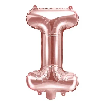 Folieballon bogstav "I" rosegold 35cm festartikler