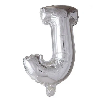 Folieballon bogstav J sølv 41cm festartikler