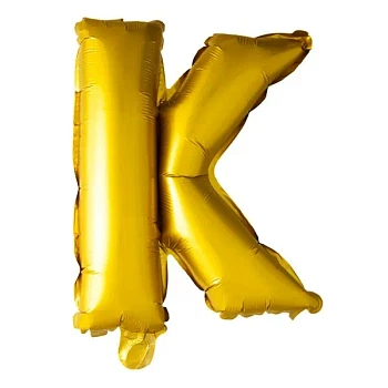 Folieballon bogstav K guld 41cm festartikler