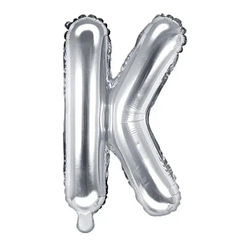 Folieballon bogstaver "K" sølv 35cm