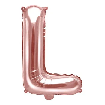 Folieballon bogstav "L" rosegold 35cm festartikler