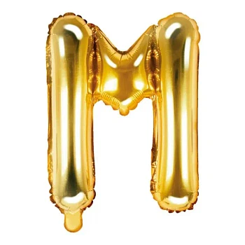 Guld folieballon bogstaver "M" 35cm
