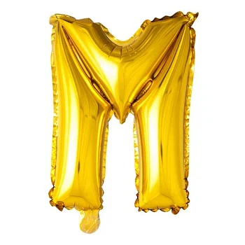 Folieballon bogstav M guld 41cm festartikler