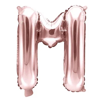 Folieballon bogstav "M" rosegold 35cm festartikler