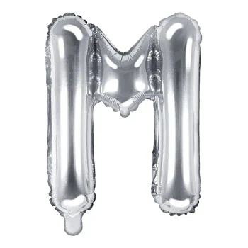 Folieballon bogstaver "M" sølv 35cm