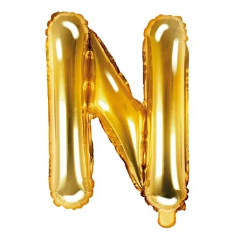 Guld folieballon bogstaver "N" 35cm