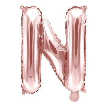 Folieballon bogstav "N" rosegold 35cm festartikler
