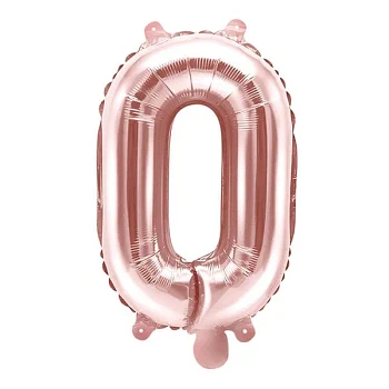 Folieballon bogstav "O" rosegold 35cm festartikler