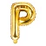 guld folieballon bogstaver "P" 35cm