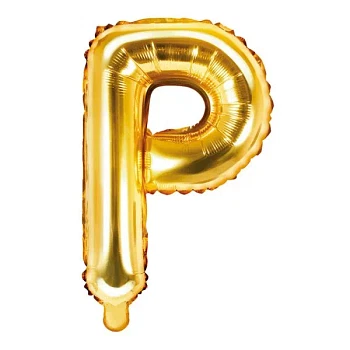 guld folieballon bogstaver "P" 35cm