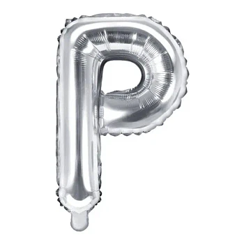Folieballon bogstaver "P" sølv 35cm