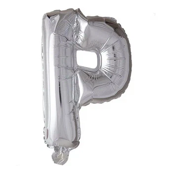 Folieballon bogstav P sølv 41cm festartikler