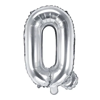 Folieballon bogstaver "Q" sølv 35cm