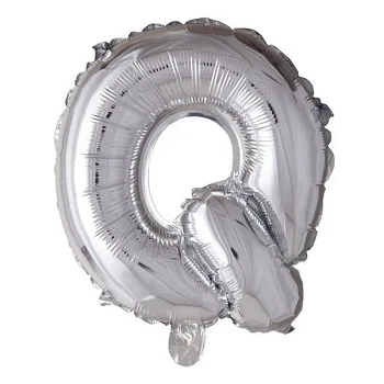 Folieballon bogstav Q sølv 41cm festartikler