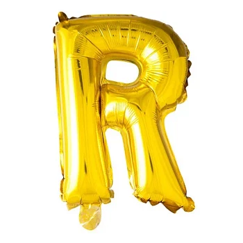 Folieballon bogstav R guld 41cm festartikler