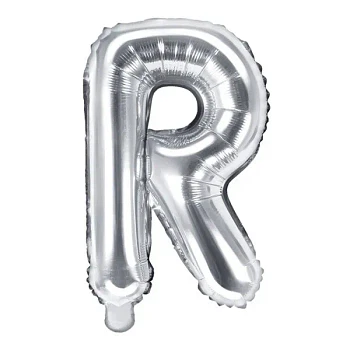 Folieballon bogstaver "R" sølv 35cm
