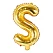 Guld folieballon bogstaver "S" 35cm