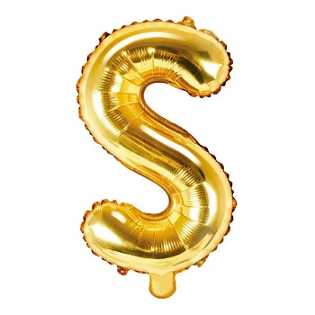 Guld folieballon bogstaver "S" 35cm