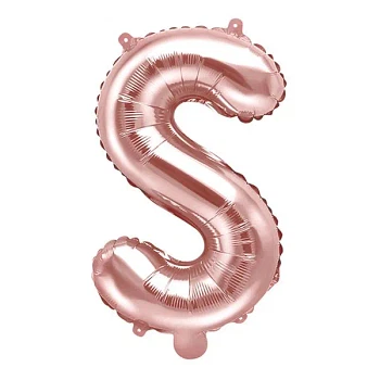 Folieballon bogstav "S" rosegold 35cm festartikler