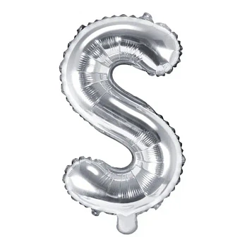 Folieballon bogstaver "S" sølv 35cm