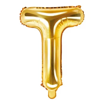 Guld folieballon bogstaver "T" 35cm