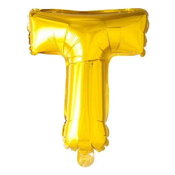 Folieballon bogstav T guld 41cm festartikler
