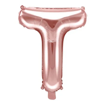 Folieballon bogstav "T" rosegold 35cm festartikler
