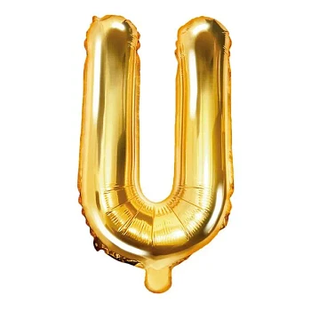 Guld folieballon bogstaver "U" 35cm